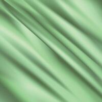 Green silk fabric background with waves vector