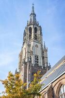 Delft, The Netherlands October 15, 2024. The tower of the New church in Delft. photo