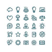 A set of minimalist lineart style business and productivity icons design illustration vector