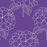 Seamless romantic floral pattern with hydrangea flowers. vector