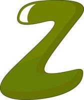 A green letter z with a green background vector