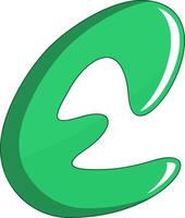 A green letter e with a curved edge vector