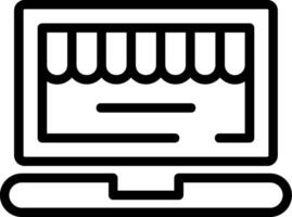 Online Store Front Outline Style Icon vector