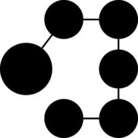 A black and white image of a circle with four dots vector