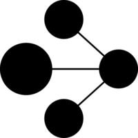 A black and white image of three circles vector