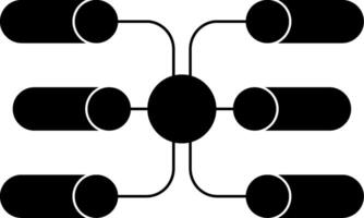 A black and white diagram of a network vector