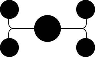 A black and white diagram of four circles vector