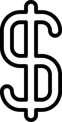 Dollar Sign Outline Style Icon