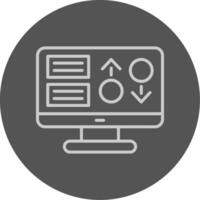 A computer monitor with arrows and arrows on it vector