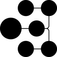 A black and white image of a circle with four dots vector