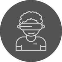 A man wearing a virtual reality headset icon vector