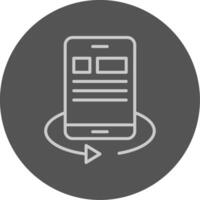 Mobile phone icon with a circle and a button vector