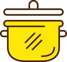 A yellow pot with a lid on it vector