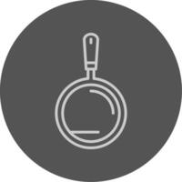 A frying pan with a handle on a black background vector