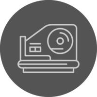 A black and white image of a record player vector
