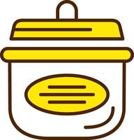 A yellow container with a lid on it vector