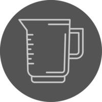 A pitcher with a measuring cup on it vector