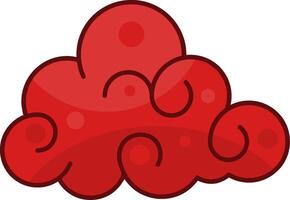 A cartoon cloud with red droplets on it vector