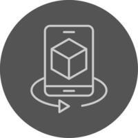 A phone with a cube on it and a circle around it vector