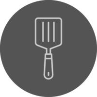 A black and white icon of a spatula vector