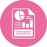 A pink circle with a paper document icon vector