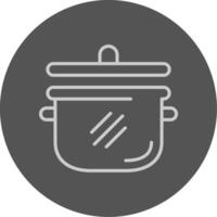 A cooking pot icon in a circle vector