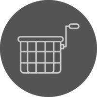 A basket icon on a gray background vector