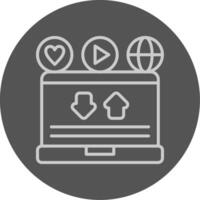 A laptop with a globe and a heart icon vector