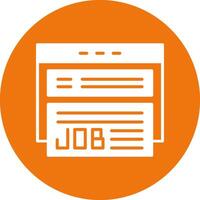 A job application icon in an orange circle vector