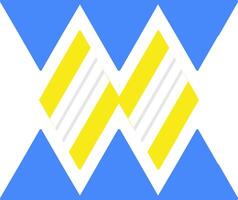 A blue and yellow diamond pattern vector