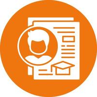 A student's profile icon on an orange background vector