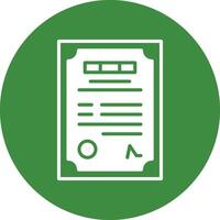 A green circle with a document icon vector