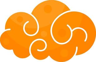 An orange cloud with swirls on it vector