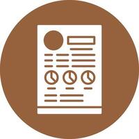 A brown circle with a paper document icon vector