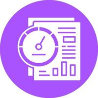A purple circle with a clock and paper on it vector