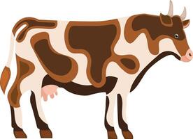 Cow cartoon illustration on transparent background vector