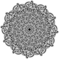 Tangled mandala with doodle flowers and leaves, creative coloring page with for spring activity vector