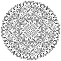 Fantasy mandala with drops and circles, round coloring page for activity and design vector