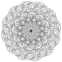 Doodle mandala with drops and circles, fantasy coloring page for creativity and design vector