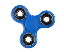Blue Fidget Spinner on white background photo