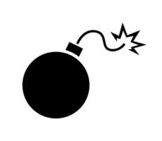 Bomb fuse icon. Bomb mlack silhouette simple icon vector