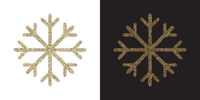 Glittering gold snowflake on contrast background for festive design. vector