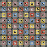 colorful abstract flower batik tiles pattern vector