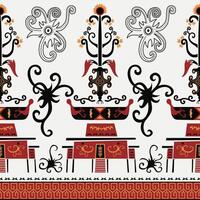 multi colored borneo element batik vector