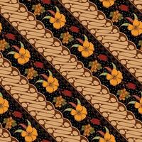 abstract floral batik parang pattern vector