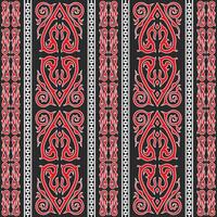 batik kalimantan abstract vertical pattern vector