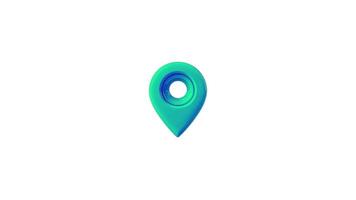 pointer with pin icon. blue pin isolated. blue map pointer. video