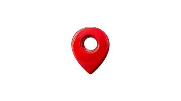 Red map pointer. 3d design. pin domain marker video