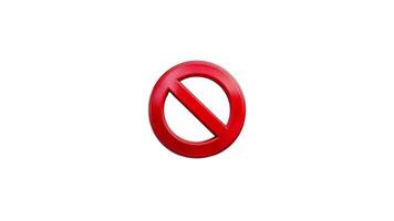 3d render of a sign not allowed. Red prohibition sign video