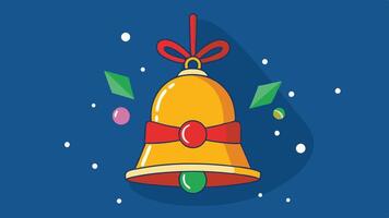 A colorful bell surrounded by vibrant leaves and stars, symbolizing celebration and joy in a festive atmosphere vector